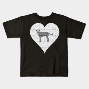 Wolfhound Heart Jigsaw Pieces Design - Gift for Wolfhound Lovers Kids T-Shirt